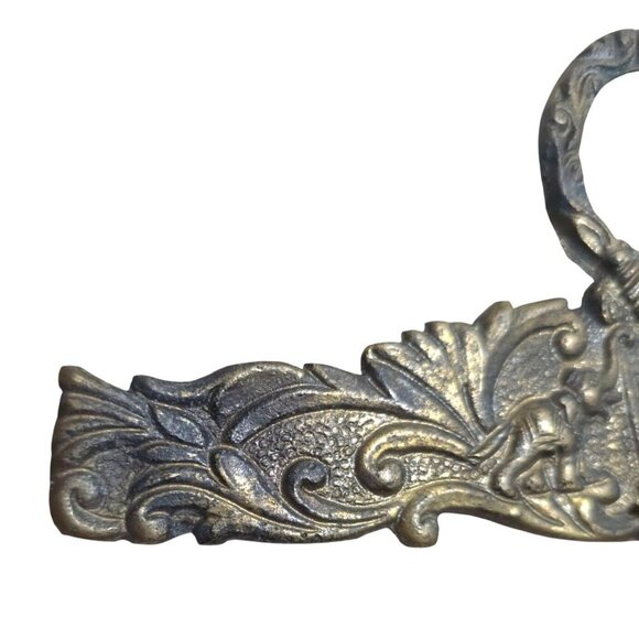 Vintage Solid Brass Bellpull Tapestry Hanger Ornate Elephants Embroidery Hanger - Picture 5 of 16